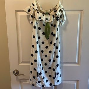 FARM linen polka dot dress